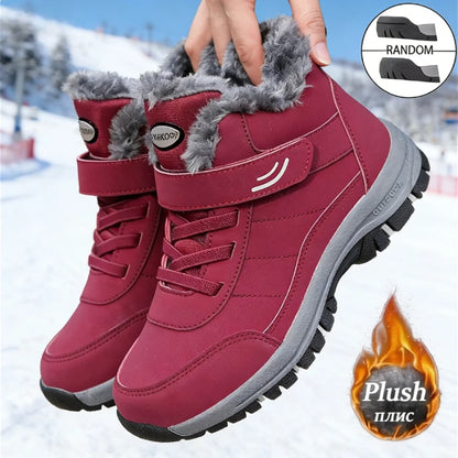 Snow Boots for Men Casual Winter Shoes Platform Non-slip Warm Fur Ankle Boots Plush Combat Outdoor Hiking Motorcycle Boots 2025