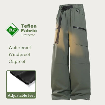 Autumn Hiking Pants Male With Belt Outdoor Waterproof Windproof Camping Trousers Spring Women Wear-Resistant Mountaineering Pant