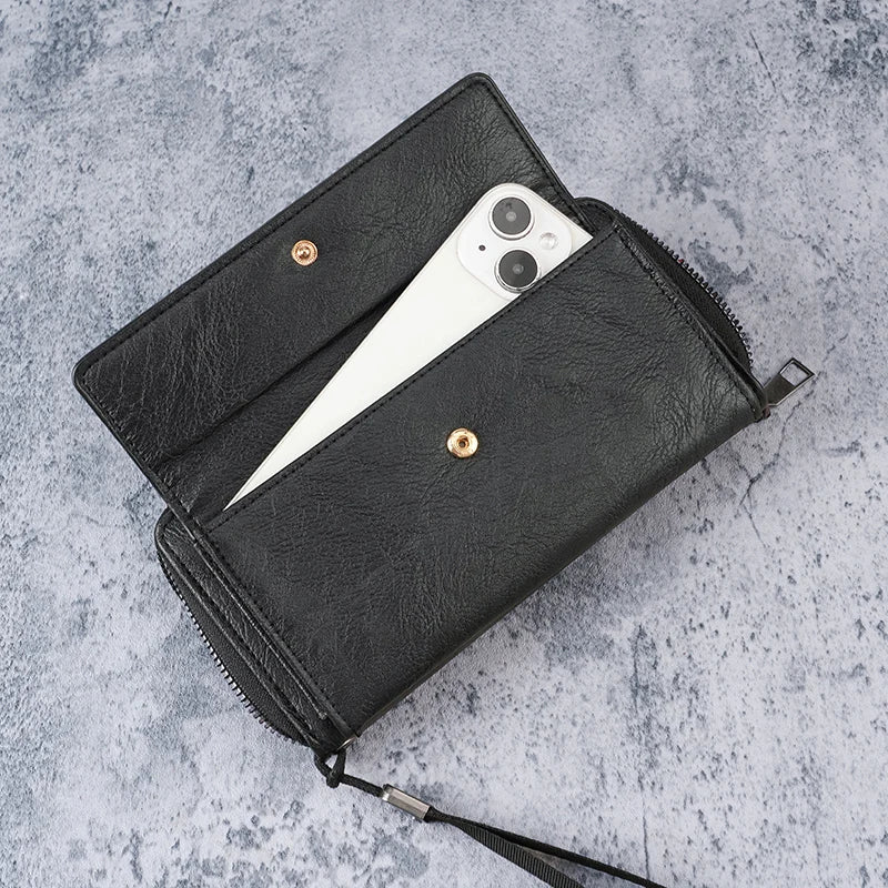 Cross-border men's wallet, PU material, multi-card slots, casual long wallet, new style, large capacity, hand-held bag, mobile p