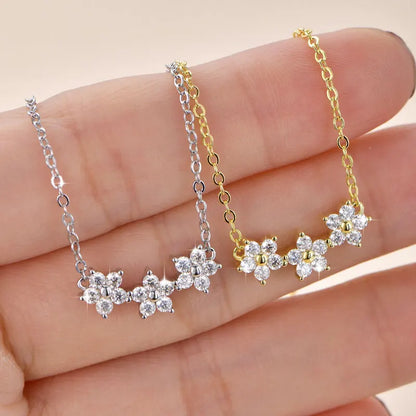 GRA Certified D VVS1 Moissanite Diamond Sweet Mini Flower Pendant Necklace for Women Chain Neck Jewelry Gifts Collares