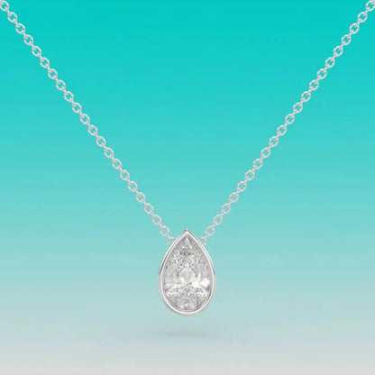 1-4ct Pear Cut Moissanite Necklaces for Women s925 Sterling Silver Chain Bezel Set Solitaire Gemstone Pendant Necklace