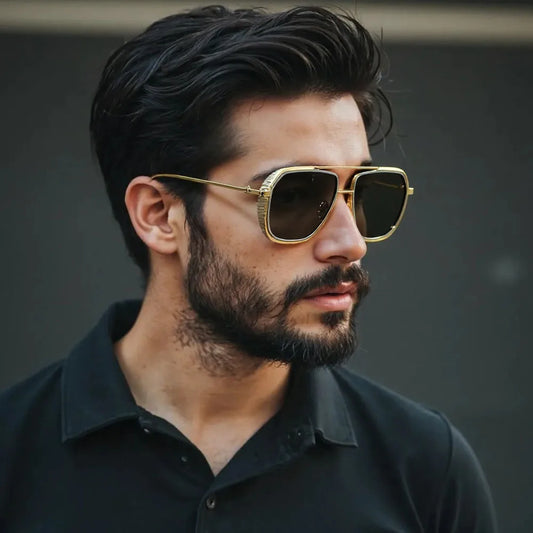 Fashion Sunglass Men Vintage Sunscreen Oversized Sunglasses Women Trendy Metal Glasses Gafas De Sol Hombre Lunette Soleil Femme