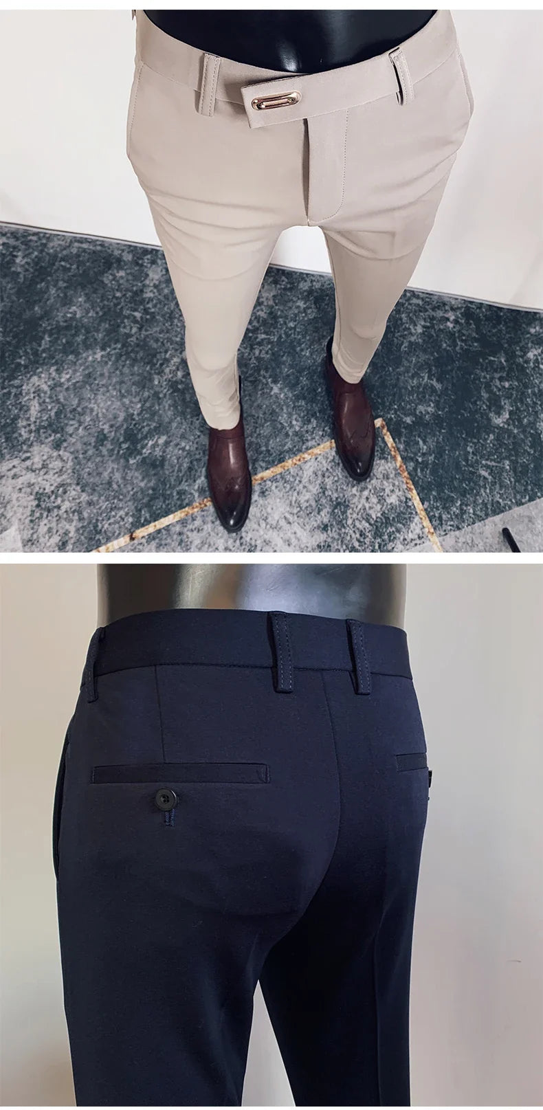 2025 Spring and Summer New Men's Casual Business Dress Pants Fashion Social Solid Wedding Party Suit Pants Slim Fit Suit Pants