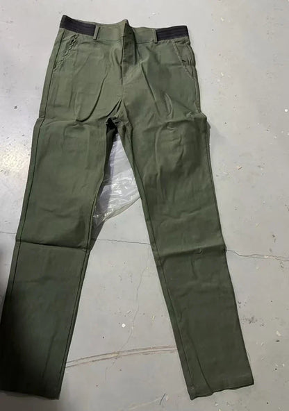 Casual Suit Pants Mens City Work Cotton Trousers Breathable Elastic Waist Pants Spring Autumn Solid Color Slim Versatile Pants