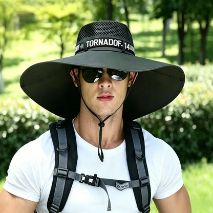 Summer Large Sun Hat Men Women Breathable Fishing Caps Sun UV Protection Mesh Fisherman Hat Hiking Outdoor Beach Cap