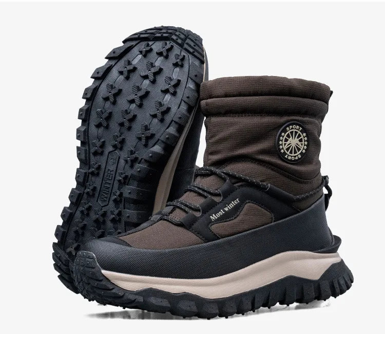 Men's Winter Boots 2026 New Snow Boots Thickened Warm Boots Waterproof Non-Slip Winter Shoes Thick Sole Cold-Proof Shoes
