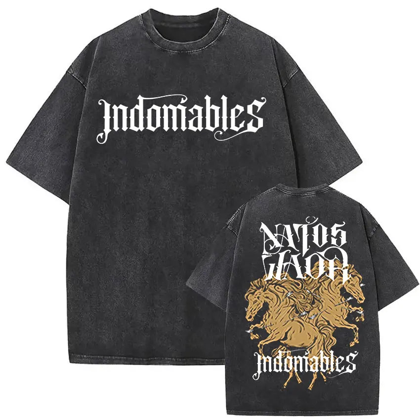Washed Vintage NATOS WAOR Hijos De La Ruina Logo Album Merch T Shirts Men's Women Hip Hop Gothic Short Sleeve T-shirt Streetwear