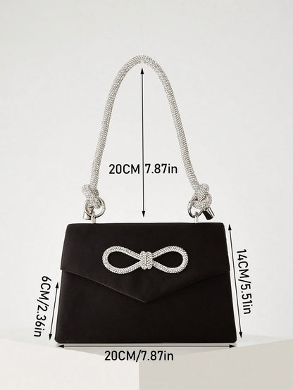 Exquisite and gorgeous butterfly diamond handbag, fashionable and versatile chain shoulder crossbody bag, suitable for travel.