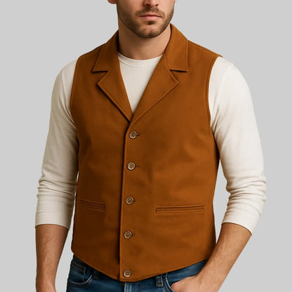 Men Vest Orange Velvet Single Breasted Lapel Waistcoat For Wedding Banquet Party Business Work Office Casual Daily Men Suit Vest