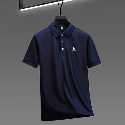 New Men's High End Brand Lape Short Sleeved Polo Shirt Summer Fashion Letter Print T-Shirt Casual Business Office Men's Clothing