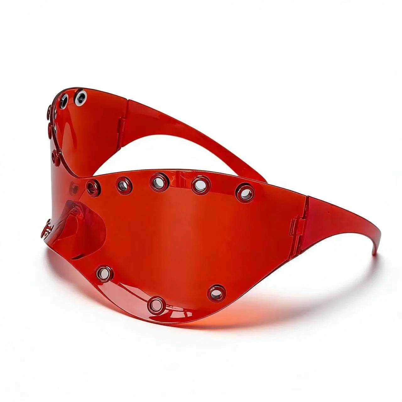 Unisex Y2K Punk Fashion Sunglasses - Futuristic One-Piece Goggles Metal Ring Rave sunglasses womenfor Rave & Cyber Party
