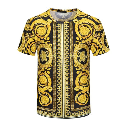 Men's And Women's Summer Casual T-shirts 3D Printed Shirts Retro Luxury Royal Flowers Street Fashion Oversized Clothing Tops