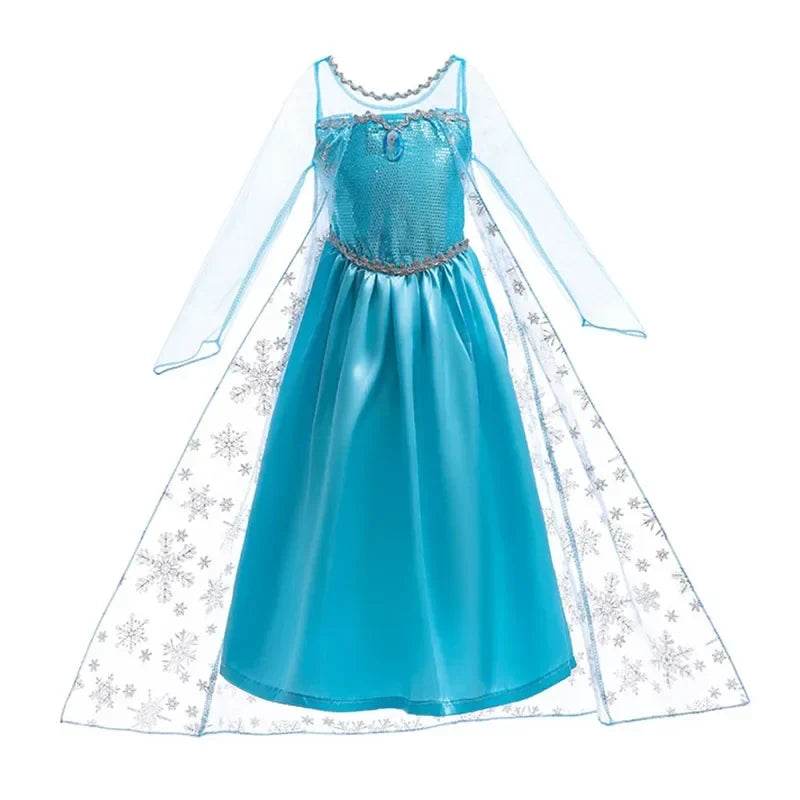 Girls Princess Dress Kids Disney Elsa Anna Snow White Aurora Sofia Rapunzel Cinderella Halloween Costume Children Birthday Party