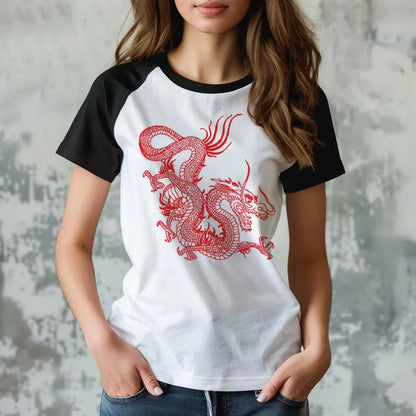 Dragon tshirt women graphic streetwear designer t shirt girl Japanese y2k clothing