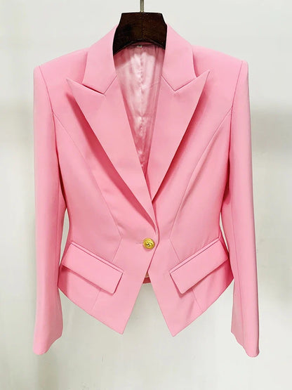 HIGH STREET Newest 2026 Designer Jacket Women's Slim Fitting Single Button Lapel Blazer
