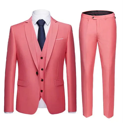 2026 New Men's Suit 3-Pieces Set (Jacket+Pants+Vest) Wedding/Party/Office Coat and Vests Trousers, Asian Sizes M-5XL 6XL.