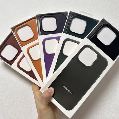 For MagSafe Case for IPhone 17 Pro Max 16 13 12 14 15 Pro Max Air Leather Official Original Magnetic Wireless Charging Cover