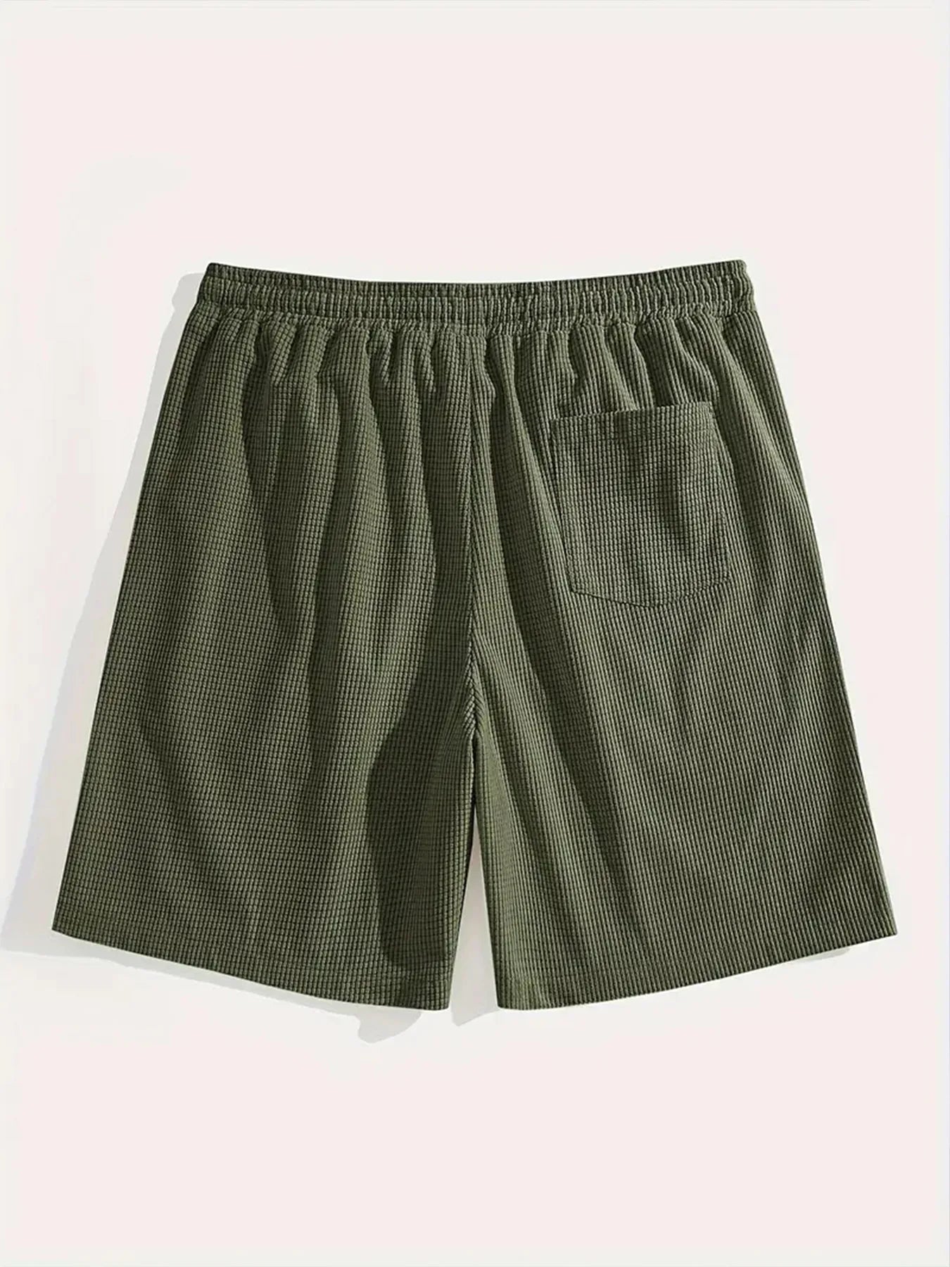 Men's Waffle Texture Shorts Summer Casual Sports Plus Size Loose Fit Knee-Length Shorts Male Oversized Streetwear Beach Pants