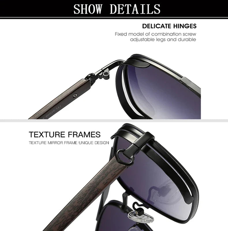 Luxe Sunglasses For Men Wooden Square Sunglasses Women Trendy Vintage Fashion Glasses Retro Trending Gafas De Sol Hombre Lunette