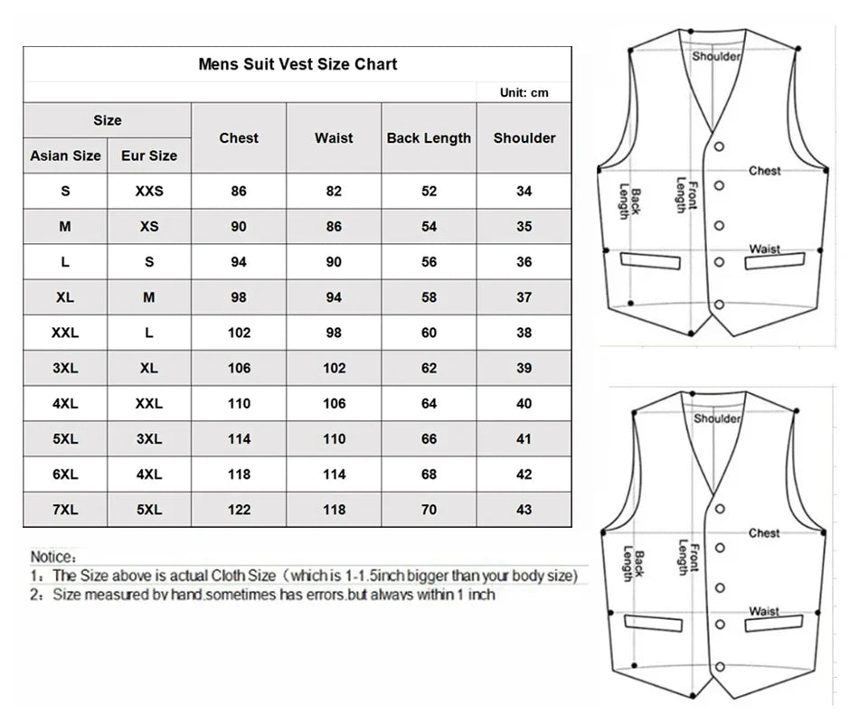 Wine Red Suit Vests for Men Simple Single Breasted High-end Male Waistcoat Slim Fit Formal Business Casual Vest Plus Size 7XL
