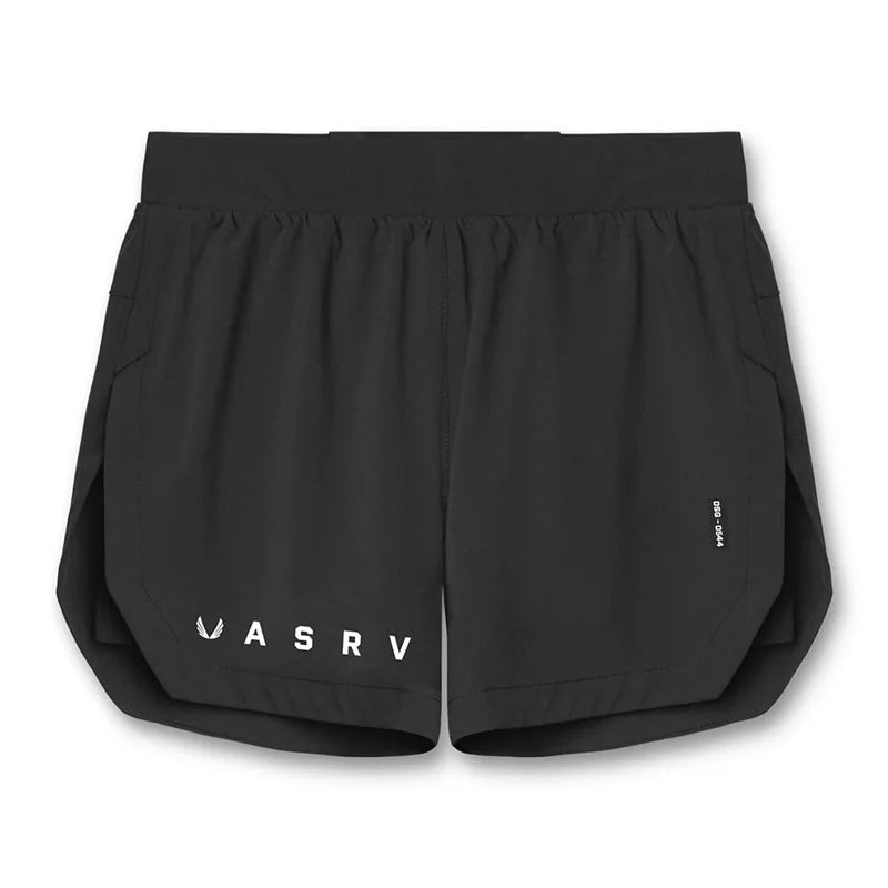 Mens Gym 2 in 1 Jogger Sport Short Pants Man Quick Dry Running Workout Basketball Shorts Male Gym Fitness Sweatpant Bottoms