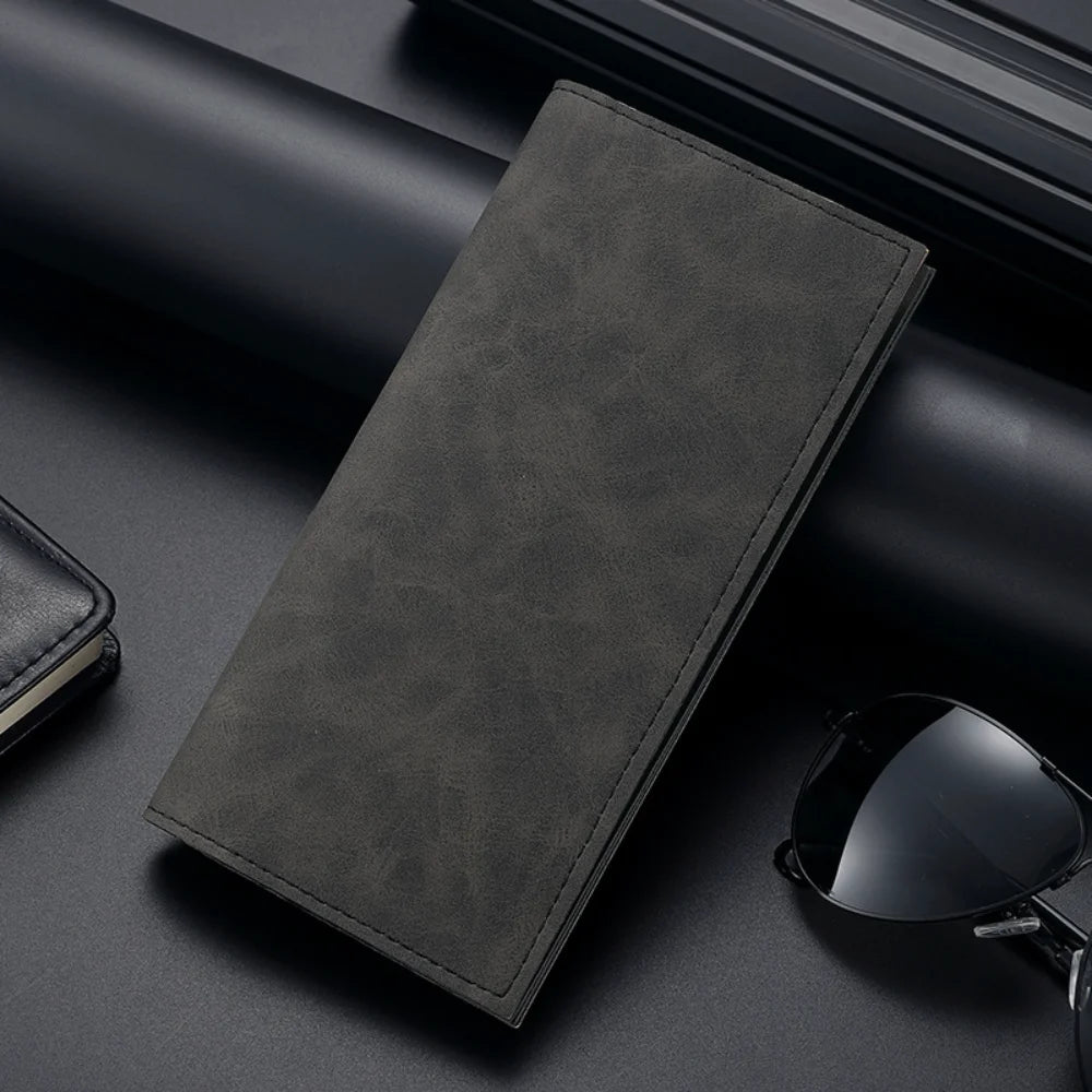 Vintage Long Section Soft PU Wallet For Men Bags Slim Purse Male Simple Purses Casual Business Money Coin Credit Cards Holders