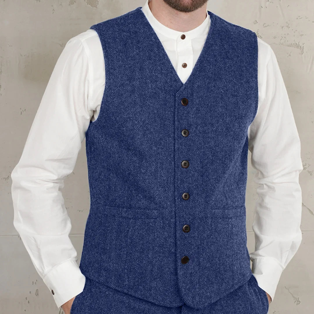 Men Vest Dark Gray Herringbone V Neck Waistcoat For Wedding Business Birthday Banquet Work Office Casual Daily Men Suit Vest