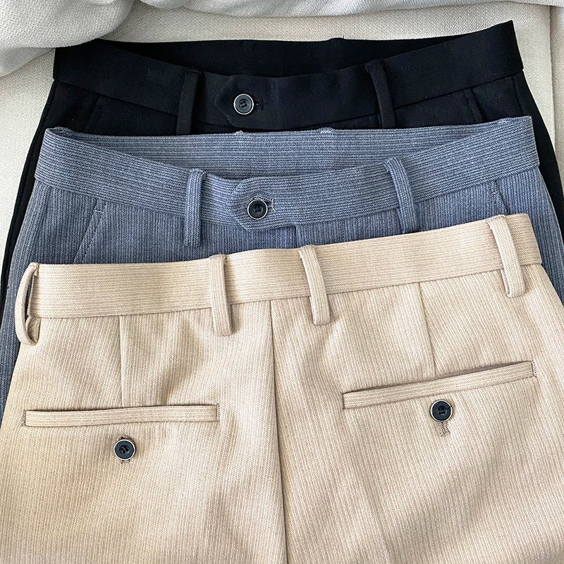 2025 Autumn Winter New Casual Woolen Suit Pants High Quality Slim Fit Dress Pants Men's Formal Business Office Social Trousers