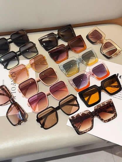 14Pcs Women's European and American Classic Popular Square Frame Unique Style Versatile Street Style Party Elegant Set Glasses