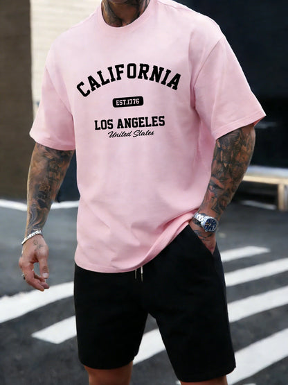 California Los Angeles Est 1776 Men T Shirts Retro Fashion Soft Short Sleeve Summer Comfortable T-Shirt Unisex Cotton Loose Top