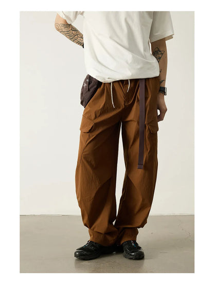 Unisex Outdoor Quick Dry Lightweight Techwear Hiking Cargo Pants Loose Fit Casual Sports Spring Summer Thin Long Pants Trendy