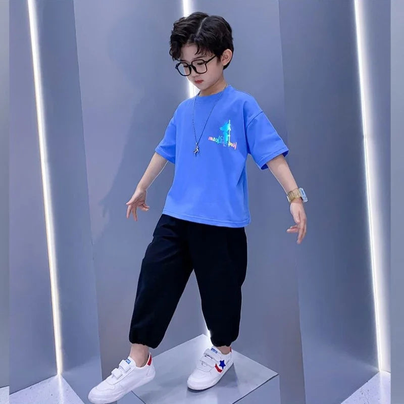 Printing Boys Wear Kid Costume Home Clothing Men's Children's Sets 8 To 10 Year Old Boy Clothes Kids Casual Summer Suit Baby Set