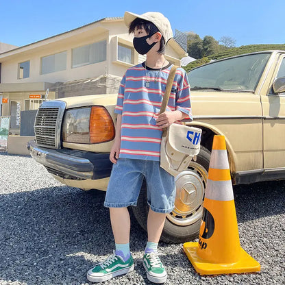 8 To 10 Year Old Boy Clothes Kids Set Junior Boys' Summer Clothing Children's Outfit 2025 Baby Boy's From 4 Years Shorts T-shirt