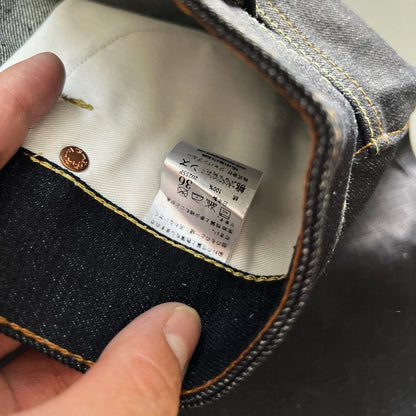 Vintage Momotaro 165oz Heavyweight Indigo Straight Leg Jeans Japanese Style mid Waist Cotton Denim Pants for Men Non Stretch