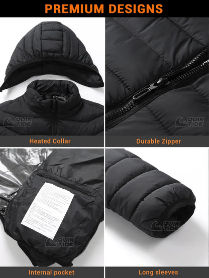 Intelligent Heating Jacket, 32-Heating Zones, 4-Switches, 3-Speed Adjustable, Suitable For Outdoor Activities,Indoor Work,Hiking