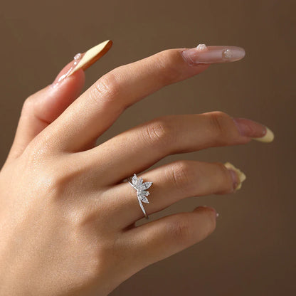 Luxury Sparkling Marquise Rectangle Moissanite Curved Ring S925 Silver for Women party Daily Jewelry Gifts Anniversary