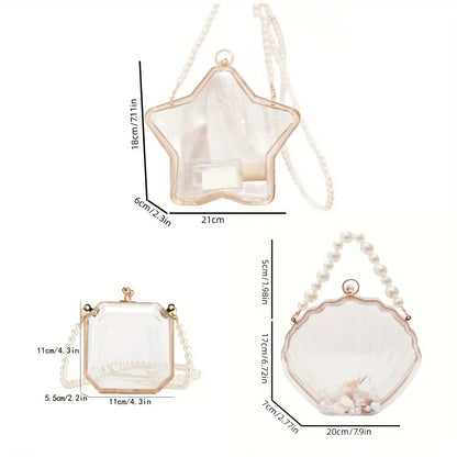 Clear Acrylic Shell Shaped Bag, Trendy Chain Crossbody Bag, Women's Niche Design Novelty Purse