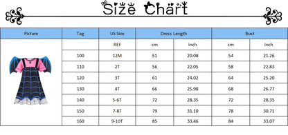 Vampirina Cosplay Dress Girl Kids Princess Clothes Charms Dress Up Christmas Halloween Costume Children Carnival Party