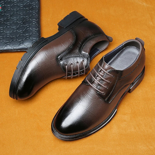 Genuine Leather Men's Oxford Shoes Lace Up Casual Shoes Comfortable Sneakers Outdoor Male Walking Shoes Formal Dress Footwear