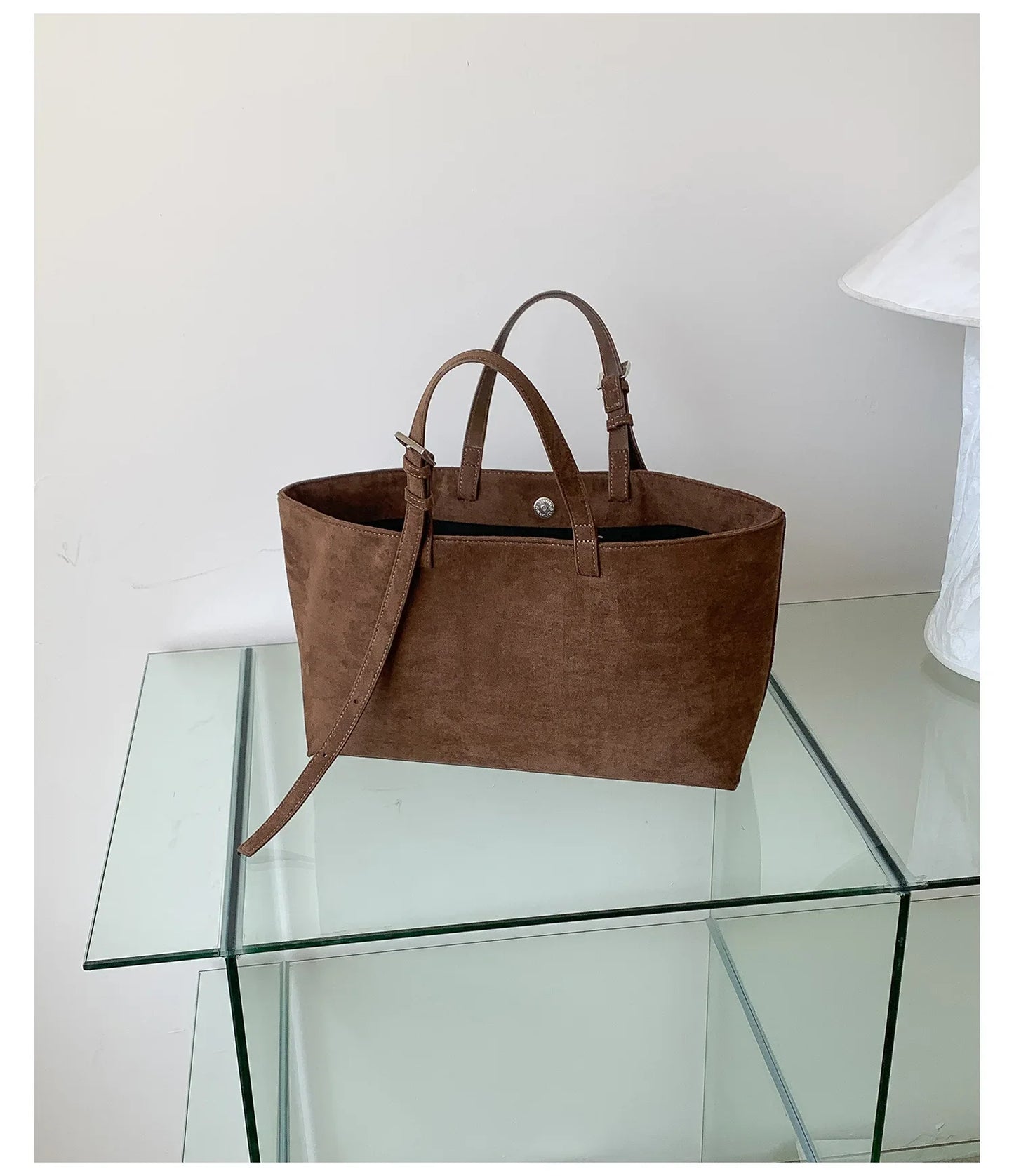 Retro Faux Suede Tote Women Bag Large Capacity Shoulder Bags for Women 2026 Matte Texture Designer Handbags and Purses Shopper