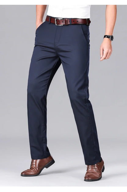 2024 Summer New Men's Business Thin Straight Casual Pants Classic Style cotton Stylish Stretch Luxury Trousers Male Brand
