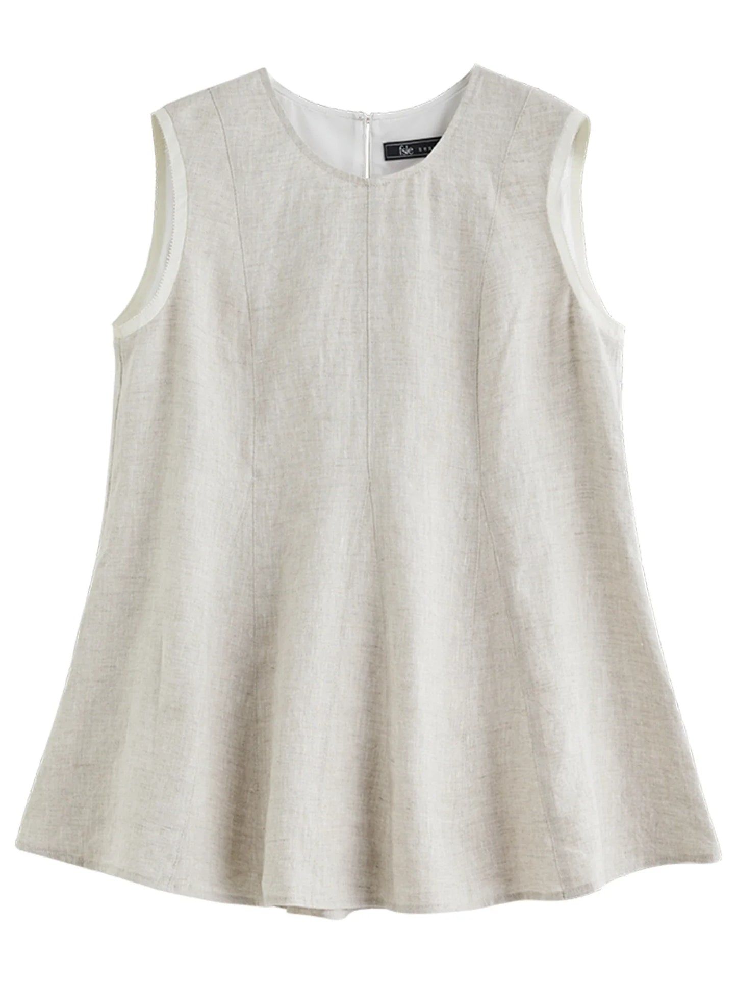 Sleeveless Round Neck Women's Shirt Subtle A Line Style 2025 Summer New Collection Shirts 25FE12079
