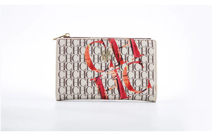 Women's Wallet CHCH Fashion Letter Cartoon Pattern Classic Retro Long Storage Wallet PVC Material Bag