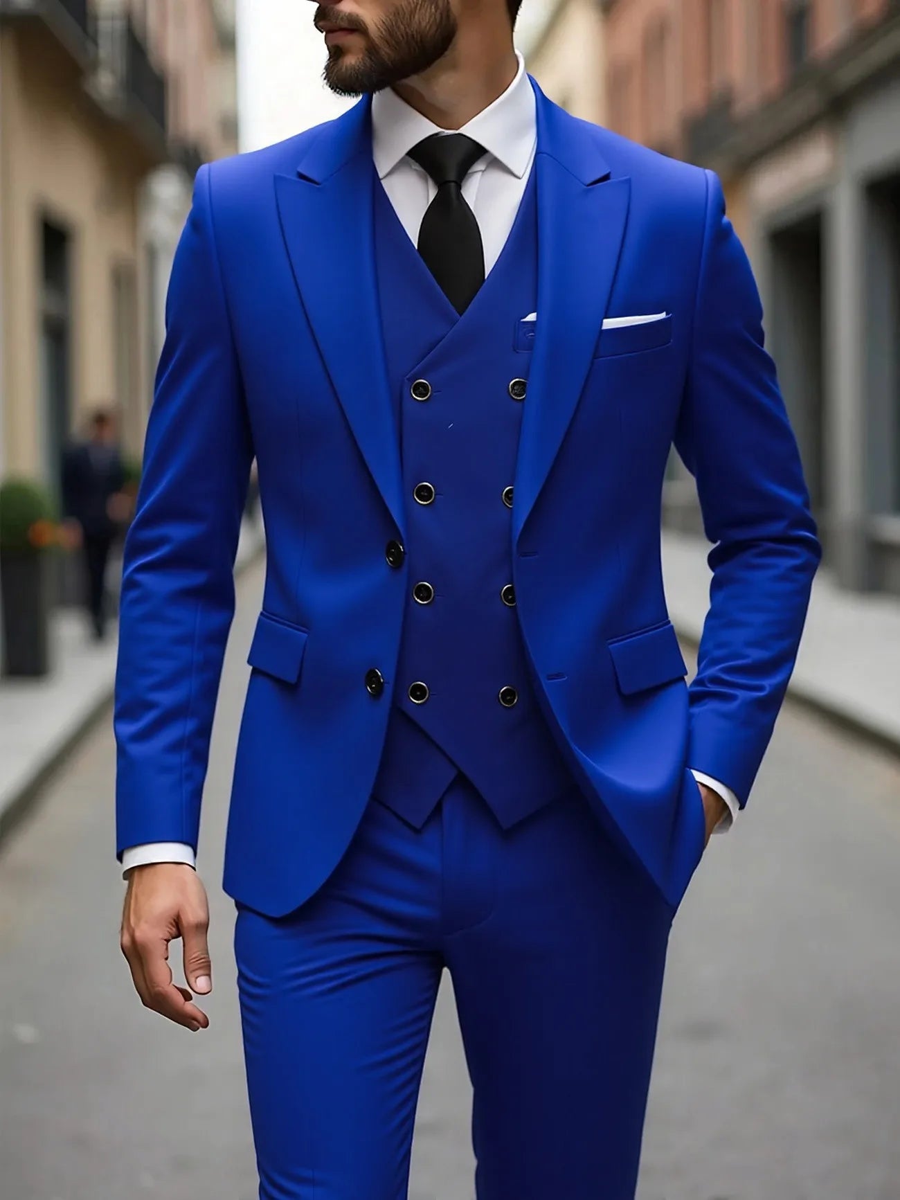 Four Seasons Wedding Groom Suit Big Size Business Formal Slim Fit Korean Style Three Piece Set Mens Tuxedo