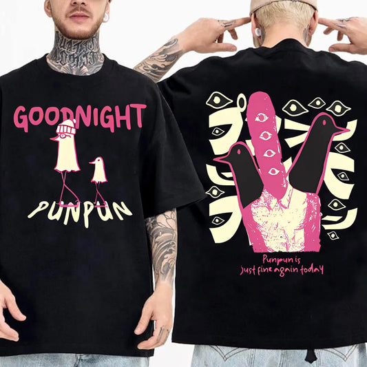 Oyasumi Punpun T Shirt Men Harajuku Aesthetic Streetwear Graphic Tshirt Unisex Anime Manga Cartoon High Quality Cotton Tees Tops