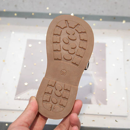 Girls Roman Sandals Open Toe Little Kids Leather Sandals with Buckle Open Toe Children Summer Beach Shoes Non-Slip Soft Sole