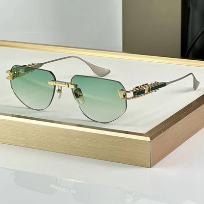 Rimless 164 Grand-imperyn Luxury Sunglasses Irregular Square Alloy High Quality Gradient Classicla Boundless UV400 Outdoor Gafas