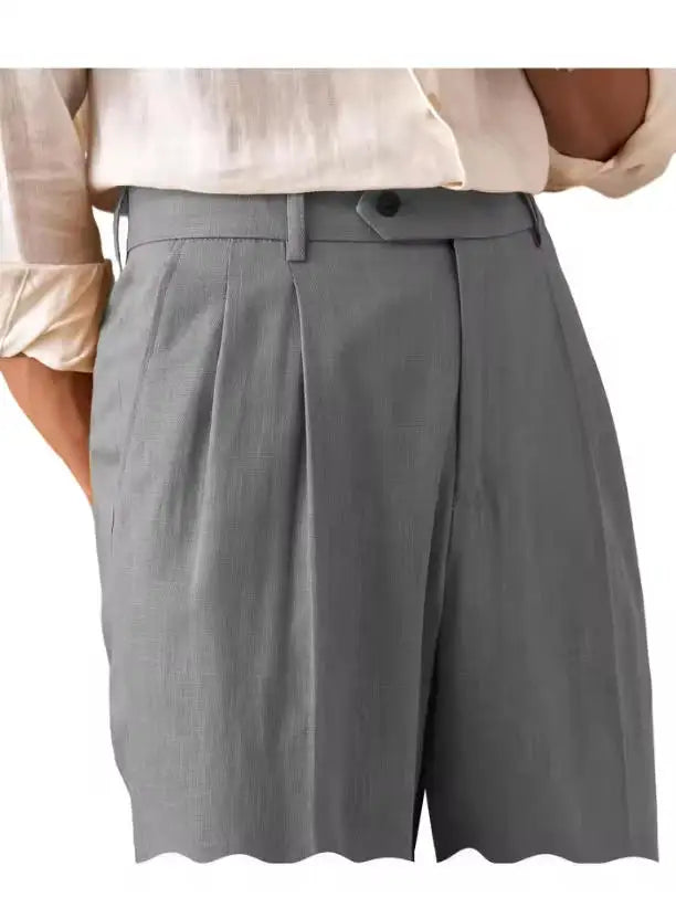 Premium Men's Pants Pleated Wide-Leg Dress Chinos Business Daily Office Versatile Formal Casual Trousers Banquet Wedding Summer