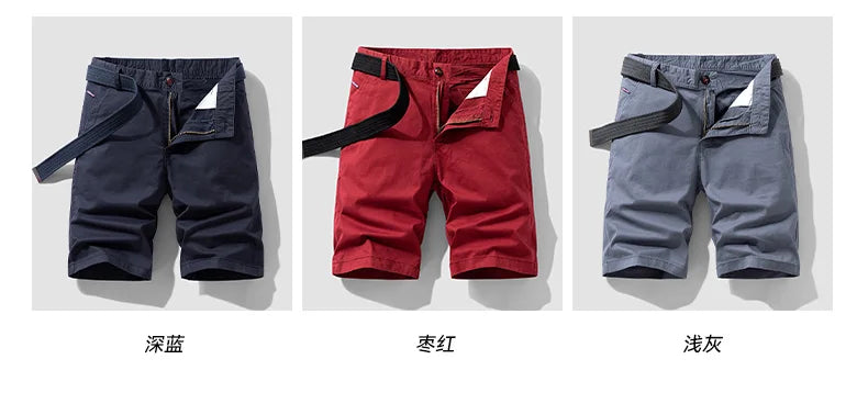 Men Summer Five Points Pants Male Trendy Loose Casual Daily Short Simple Fashion Versatile Solid Color Straight Leg Cargo Shorts