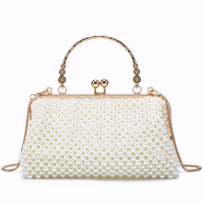 Purses and handbag luxury Designer Clutch purse handmade Pearl decoration Party Wedding Evening bag banquet bag